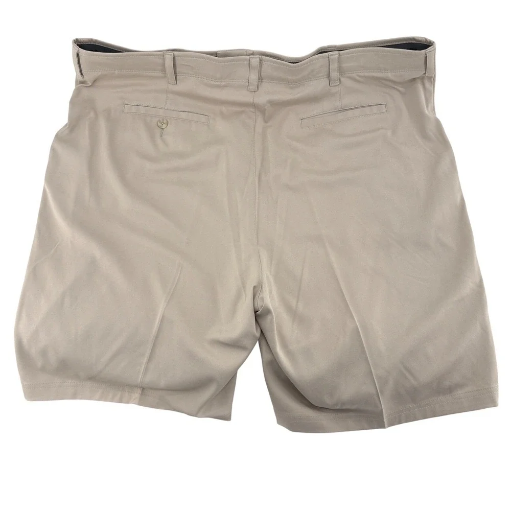 Pro Tour Mens Golf Shorts Khaki Tan Stretch 44‎ Flat Front Performance Pockets